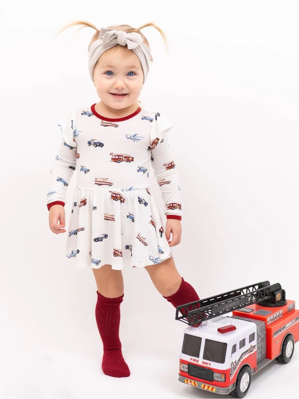 🚓🚒 Kyte Baby First Responder Twirl Bodysuit Dress – Size 0/3 Months | EC 🚒🚑